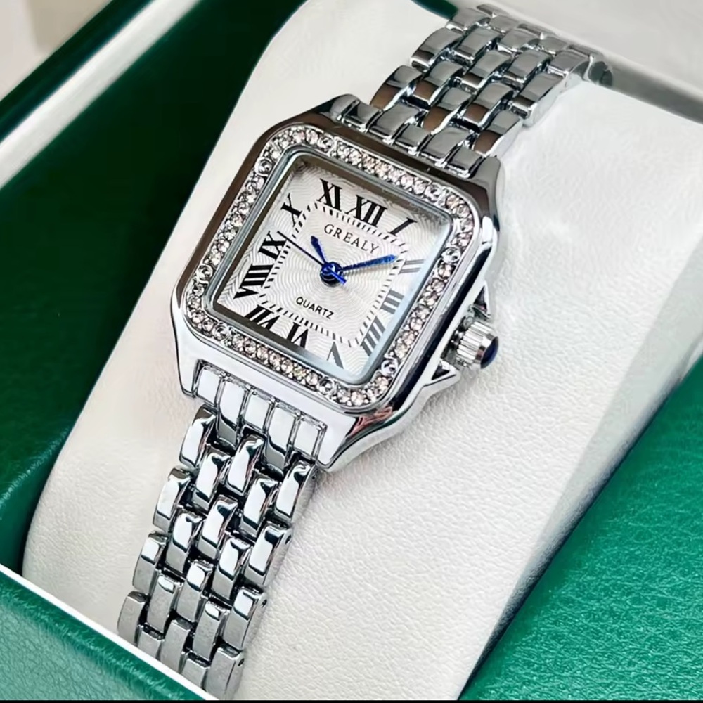 Panthere Classic Silver Watch with Crystal Accents
